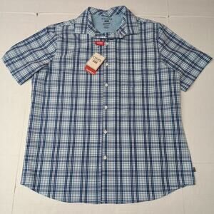 Chaps Performance Woven Shirt Men's Size XL Sky Blue Stretch